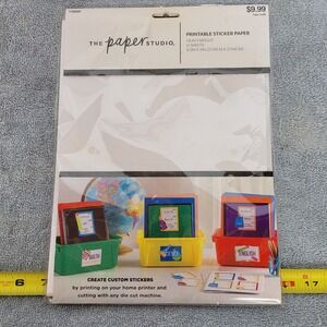 The Paper Studio Printable Sticker Paper Heavyweight 12 Sheets 8.5x11 White
